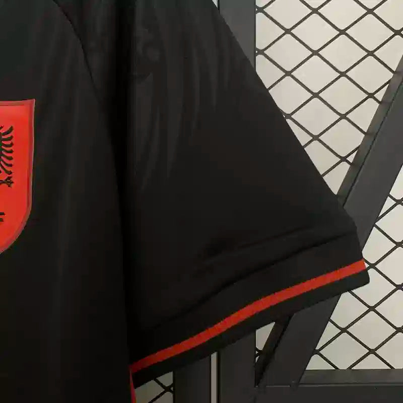 Maillot Albanie deuxième extérieur "Noir" 2025/2026 YamaKits Foot