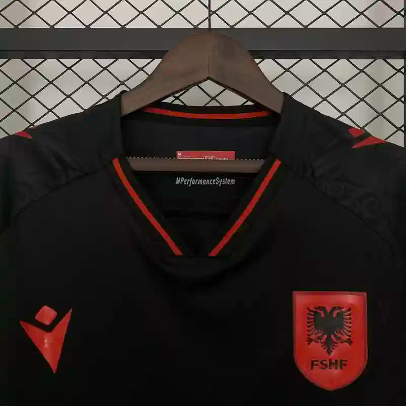 Maillot Albanie deuxième extérieur "Noir" 2025/2026 YamaKits Foot