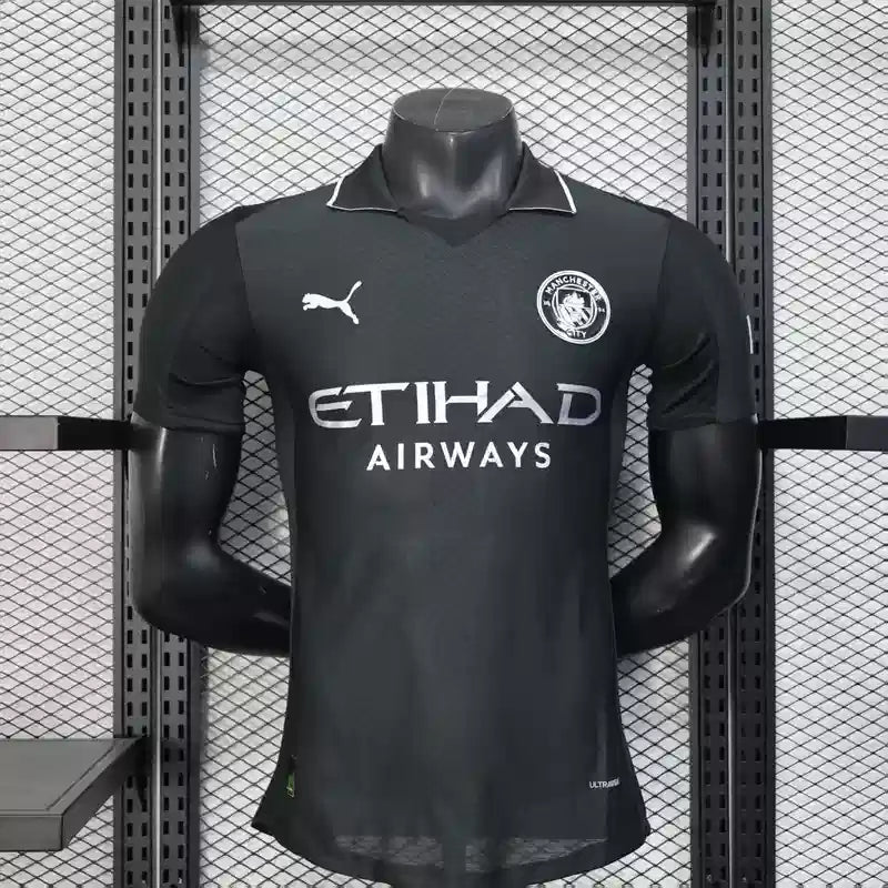 MAILLOT MANCHESTER CITY "noir" 2025/2026 Version Player YamaKits Foot