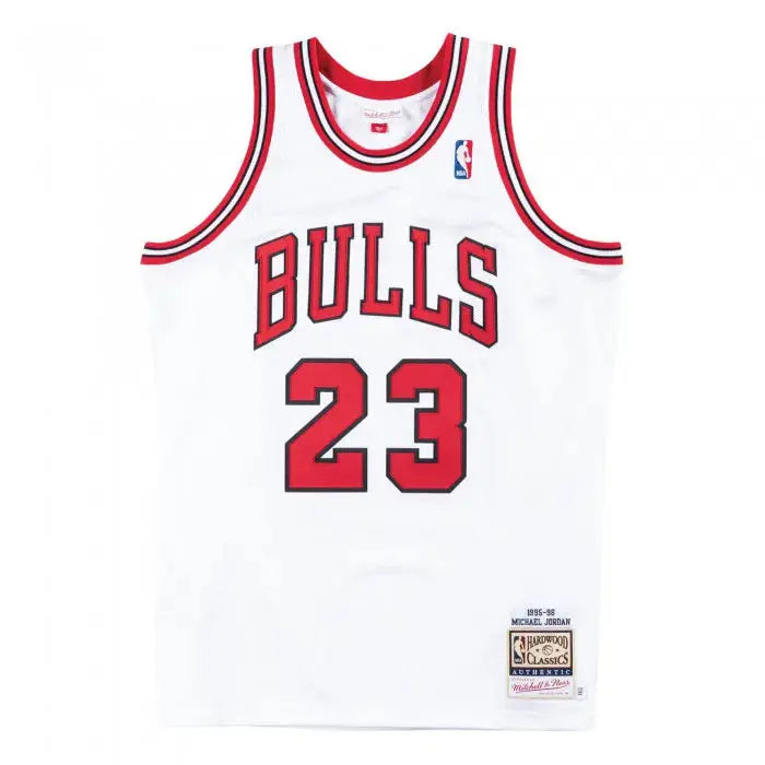 Maillot NBA Michael Jordan Chicago Bulls Blanc '95 Mitchell & Ness - Édition Domicile - YamaKits