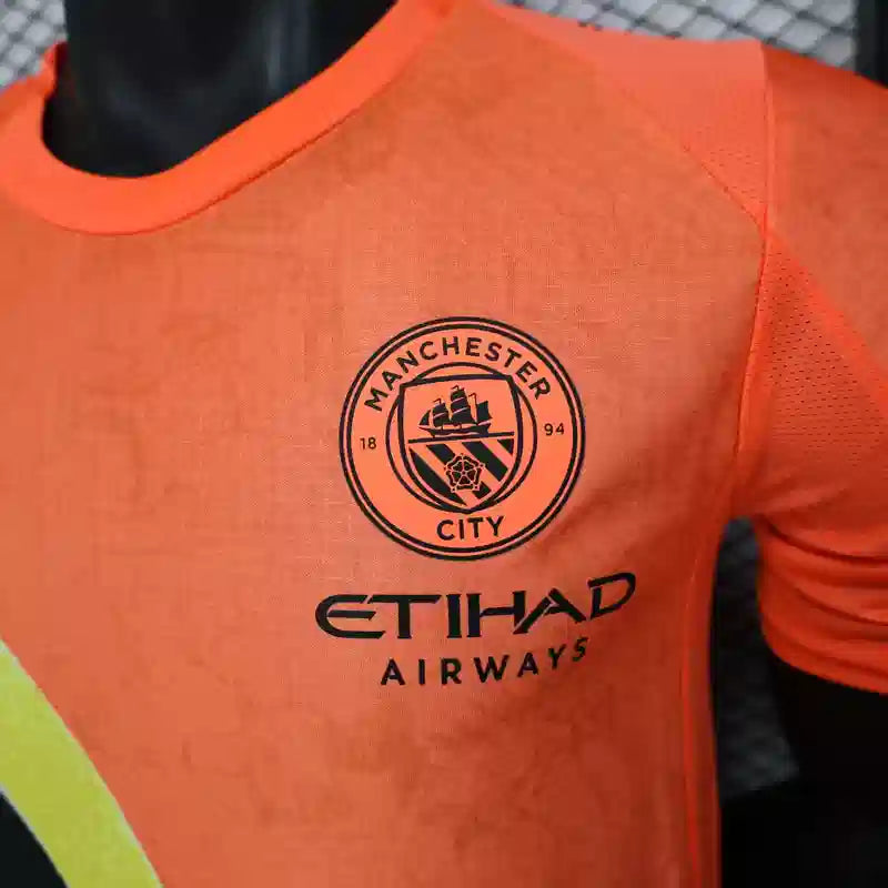 MAILLOT MANCHESTER CITY EXTERIEUR "Orange" 2025/2026 Version Player YamaKits Foot